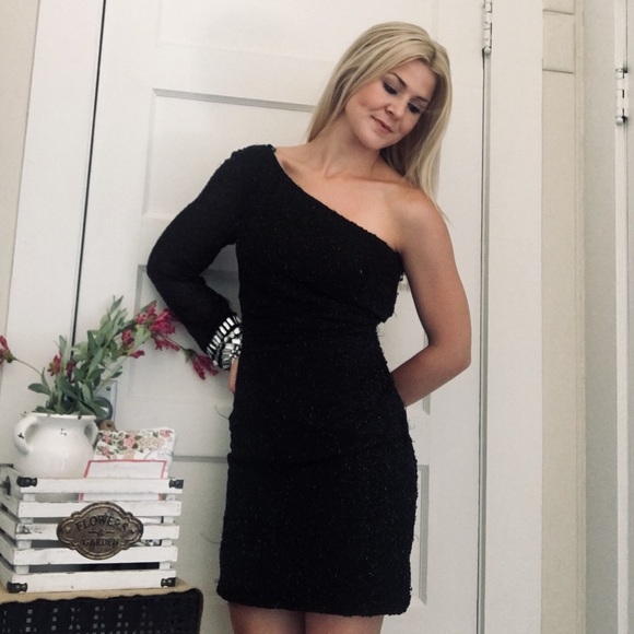 Sherri Hill Dresses & Skirts - “Sherri Hill” One Shoulder Black Evening Dress